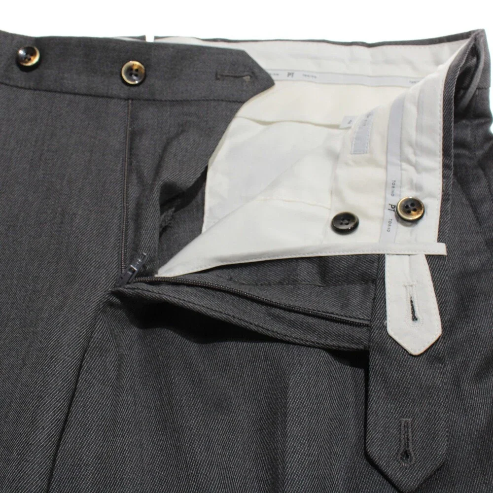PT Torino NWT Dress Pants Size 48 (US 32) Slim Fit in Dark Gray Wool Blend